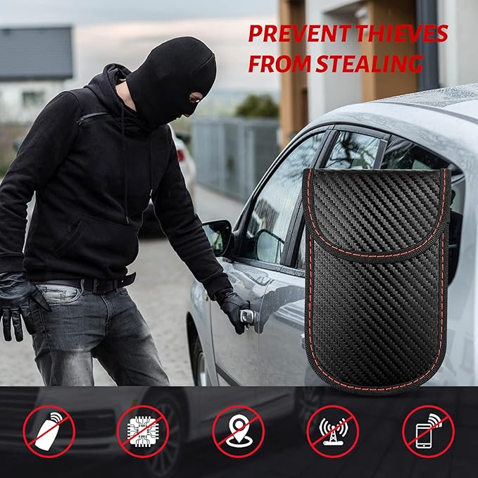 Faraday Box for Car Keys, Leather Signal Blocker Box for Car Keys Fob Cards Keyless Entry Signal Blocker & Anti-Theft Faraday Box Cage - Image 7