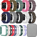 10 Pack Nylon Stretchy Band Compatible with Apple Watch Bands 40mm 41mm 42mm 44mm 45mm 46mm for Women Men, Watch Case(Compatible for Apple Watch Series 11 10 9 8 7 6 5 4 3 SE/2 by Colorizeyourlife