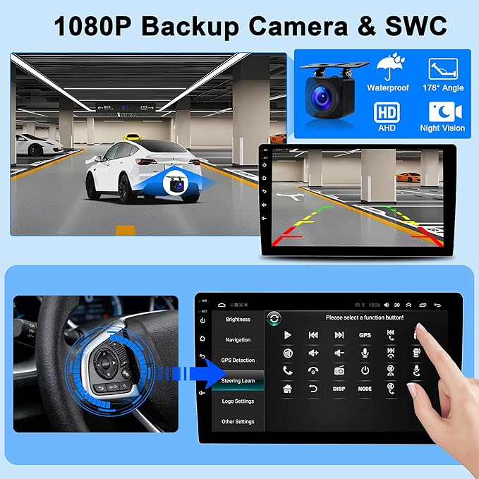 8 Core 4G+64G Car Radio Stereo for Honda Accord 2003-2007: Upgrade Android 15 10.1" 1280*720 Touchscreen Wireless CarPlay Android Auto, Bluetooth, WiFi 6, GPS, FM, RDS, 36 EQ, SWC, 1080P Backup Camera - Image 6