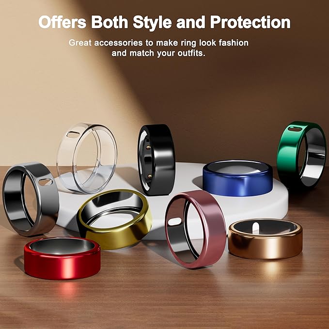 ZOOROO 5 Pack Cover Compatible with Oura Ring Gen 4/Oura Ring Gen 3/3 Horizon, Support Charging with Cover on, Anti-Scratch TPU Protector for Women Men (Gold*3+Rosegold*2, Size 7) - Image 7