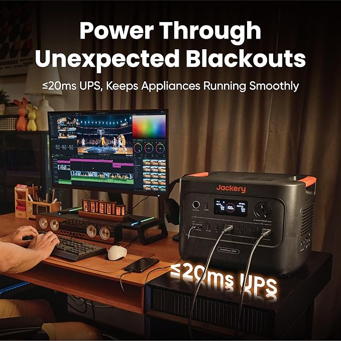 Jackery HomePower 3000 Portable Power Station and Hand Truck with 2X 200W Solar Panels, 3600W (Surge 7200W) Output, 3072Wh LFP Battery Solar Generator for Home Backup, Power Outage, RV, Emergencies - Image 4