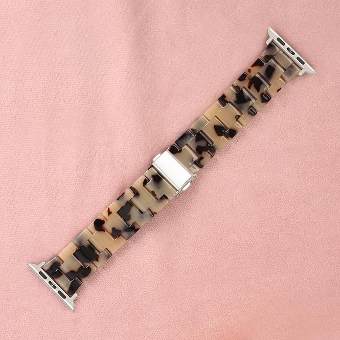 HOPO Compatible With Apple Watch Band 38mm 40mm 41mm 42mm 44mm 45mm 46mm 49mm,Resin Watch Strap Bracelet Wristband Fashion Lightweight Replacement For iWatch Bands Series 11 Ultra 10 9 8 7 6 5 4 3 2 1 SE for Women Men - Image 5