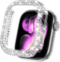 KADES Bling Case Compatible for Apple Watch Series SE3/SE2/6/5/4/SE 44mm, Sparkly Full Diamond Protective PC Bumper Cover, Rhinestone Frame for Women, 44mm-Clear by KADES