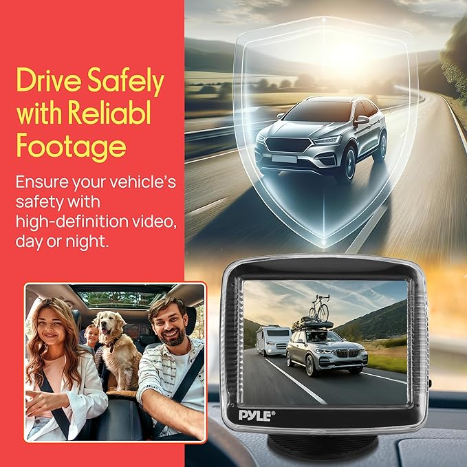 Pyle PLCM10 Rear View Backup Parking Reverse Camera, License Plate Mount, Weatherproof, Night Vision, Distance Scale Lines, Swivel Angle Adjustable Cam - Image 7