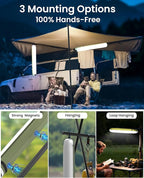 2 Pack 24" Inflatable Solar Camping Lantern, Magnetic LED Tube Light with USB-C 2000mAh Power Bank, IP66 Waterproof TPU Tent Light for Hurricane Emergency, Backpacking & Off-Grid Survival - Image 4