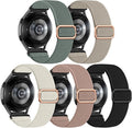Lerobo 5 Pack Stretchy Bands Compatible with Samsung Galaxy Watch 7 6 5 4 FE Band 40mm 44mm 45mm/Watch 6 4 Classic 4 42mm 46mm 43mm 47mm/Active 2,20mm Soft Nylon Solo Loop Band Elastic Strap by Lerobo