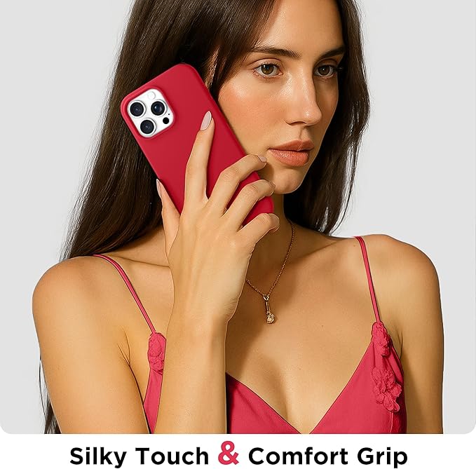 GolbinBox Magnetic for iPhone 16 Pro Max Case, Compatible with MagSafe, [Soft Anti-Scratch Microfiber Lining], Liquid Silicone Shockproof Protective Phone Case for iPhone 16 Pro Max, Red - Image 9