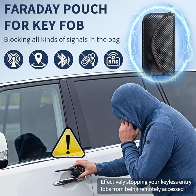 1 Pack Faraday Pouch Bag for Phone and Car Keys, RFID Signal Blocking Holder, Faraday Key Fob Protector, Anti-Theft Key Fob Case - Image 4