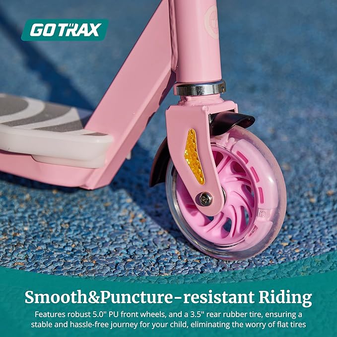Gotrax Scout Pro Electric Scooter for Kids, Max 3 Mile Range, 6 Mph Speed ​​by 80W Motor and Thumb Control, 5" Solid Wheels with Flash Wheel & Deck Lights, Max 110 Lbs Load for Boy & Girl Ages 4-7 - Image 6