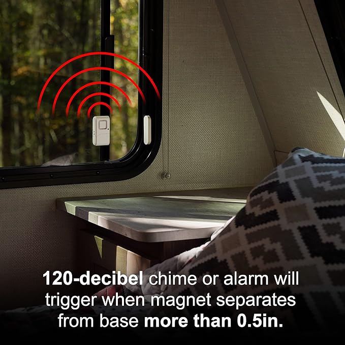 UltraPro Personal Security Window and Door Alarm, 2 Pack, DIY Protection, Burglar Alert, Wireless Chime/Alarm, Easy Installation, Home Security, Ideal for Home, Garage, Apartment, White, 45115 - Image 5