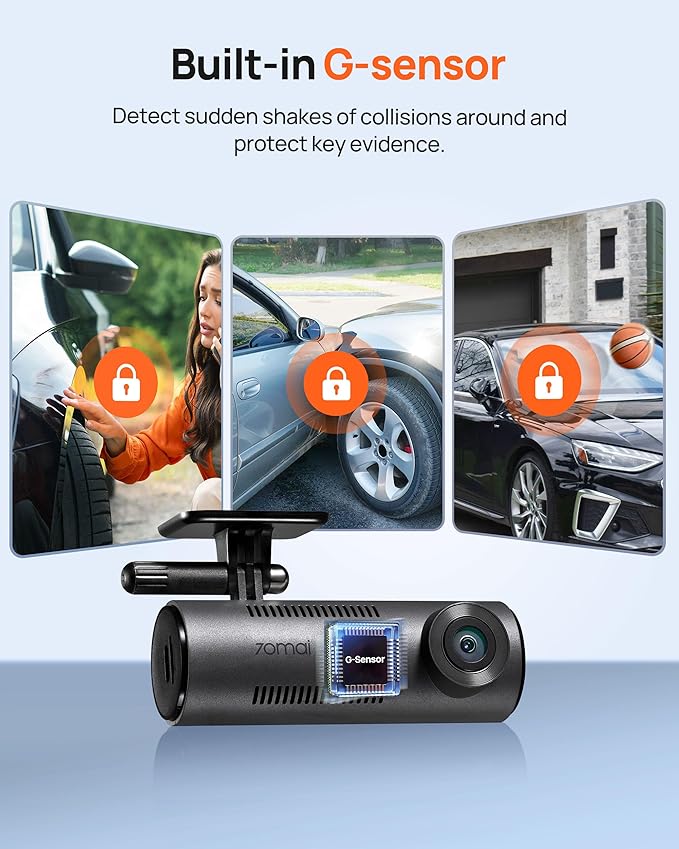 70mai Dash Cam M310, Dash Camera for Cars 1296P QHD, Smart Dash Cam Front Built in WiFi, 130° Wide-Angle FOV, WDR, Night Vision, iOS/Android Mobile App, Loop Recording, Parking Monitor, Time-Lapse - Image 6
