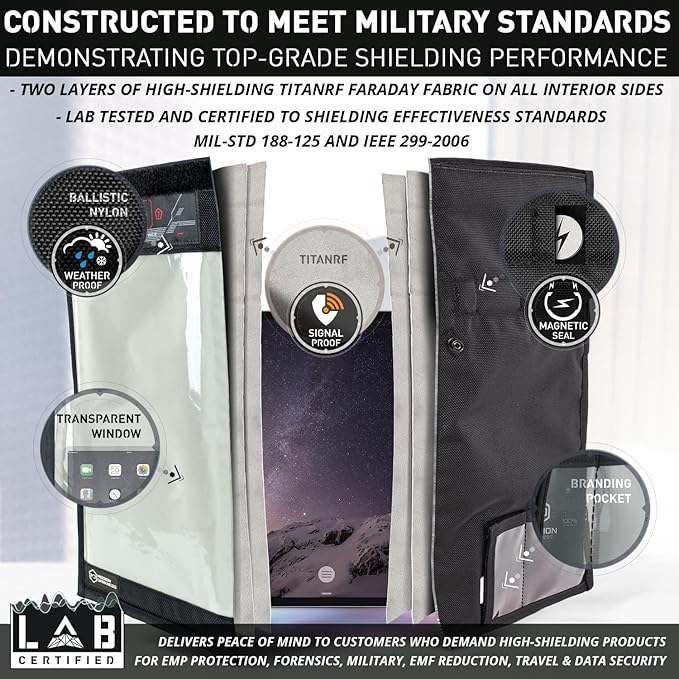 Mission Darkness NeoLok Window Faraday Bag for Tablets (+ Secure Magnetic Closure & Transparent Window) // Device Shielding for Law Enforcement & Military, Data Security, Anti-Hacking & Anti-Tracking - Image 4