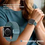 Braided Stretchy Band Compatible with Apple Watch Band 38mm 40mm 41mm 42mm 44mm 45mm 46mm 49mm Women Men, Adjustable Nylon Elastic Magnetic Clasp Strap for iWatch Series 10 9 8 7 6 5 4 3 2 1 SE Ultra - Image 5