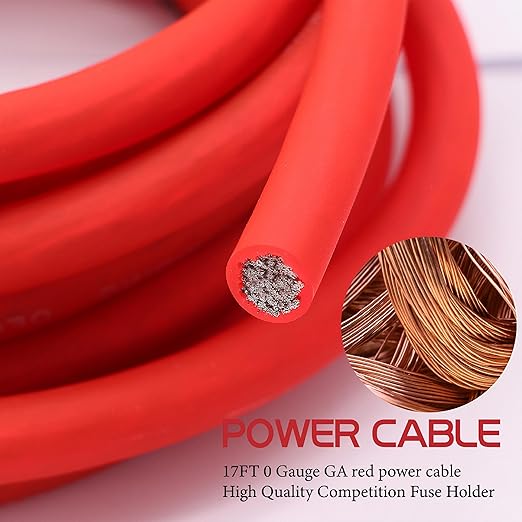 0 Gauge 3000 Watt Car Amp Wiring kit,Zero Gauge Amplifier Sub Wiring Systems Kit,Make Connections and Brings Power to Your Radio,subwoofer Wiring kit - Image 4