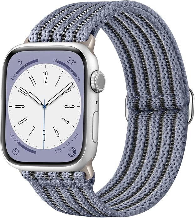 Braided Stretchy Band Compatible with Apple Watch Bands 38mm 40mm 41mm 42mm 44mm 45mm 46mm 49mm for Women Men, Adjustable Nylon Solo Loop Elastic Straps for iWatch Series 10 9 8 7 6 5 4 3 2 1 SE Ultra by Unknown