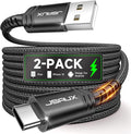 JSAUX USB C Cable [2-Pack 6.6ft], USB A to USB Cord Fast Charging for iPhone Air, iPhone 17, iPhone 17 Pro, iPhone 17 Pro Max, iPhone 16/iPhone 15 Series, Samsung S20 S10, Note 20 10,Car Play - Black by JSAUX