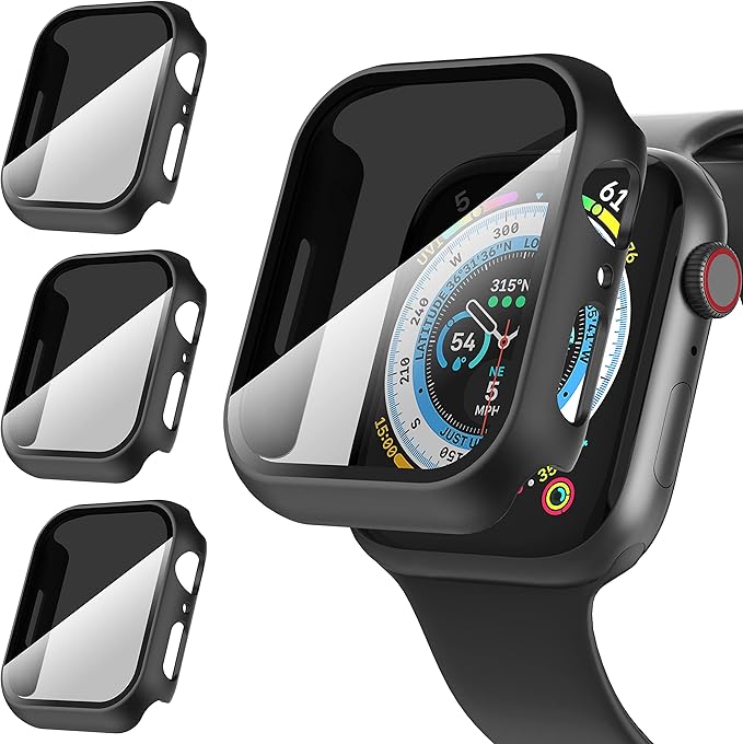Suoman 3-Pack for Apple Watch 41mm Privacy Screen Protector Case, [Anti-Peeping] Ultra-Thin Tempered Glass Protective Cover by Suoman