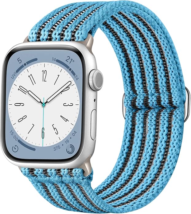 Braided Stretchy Band Compatible with Apple Watch Bands 38mm 40mm 41mm 42mm 44mm 45mm 46mm 49mm for Women Men, Adjustable Nylon Solo Loop Elastic Straps for iWatch Series 10 9 8 7 6 5 4 3 2 1 SE Ultra by Unknown