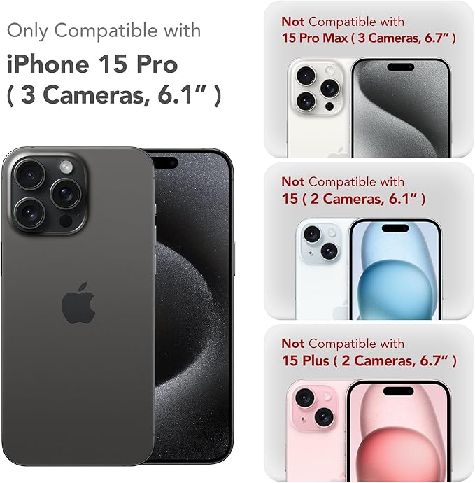 Magnetic for iPhone 15 Pro Case, Compatible with MagSafe, [Full Camera Protection][Screen Protector] Silicone Shockproof Protective Phone Case for iPhone 15 Pro 6.1", Deep Blue - Image 9