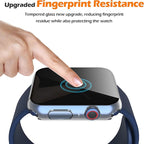 Misxi 2 Pack All-around Privacy PC HD Case with Button for Apple Watch Series 9 (2023) Series 8 Series 7 45mm, Shockproof Cover with Anti-Spy Tempered Glass Screen Protector for iWatch, Transparent - Image 5