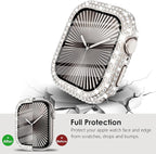 KADES Compatible with Apple Watch Series 11 10 46mm, Bling Full Diamond Rhinestone Protective Case with Built-in Screen Protector, Sparkling iWatch Protective Bumper Cover, Starlight - Image 5