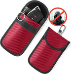 Upgraded Faraday Bag for Key Fob (2 Pack), Premium Faraday Key Fob Protector– Car RFID Signal Blocking, Car Security Protection, Anti-Theft Pouch, Anti-Hacking Case Blocker Red by Vammcht