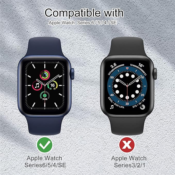EDIMENS 2 Pack Hard PC Case Compatible with Apple Watch Series 6 / SE / 5/4 44mm Women Men, Overall PC Case Slim Tempered Glass Screen Protector Protective Cover for Apple iWatch 44mm SE Rose - Image 2