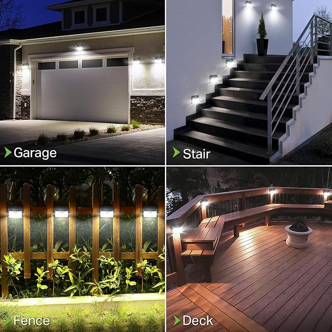 [20 Packs] Solar Motion Lights Outdoor, Ultra Bright Solar Fence Lights with Motion Sensor, IP65 Waterproof Security Light 3 Modes, 270° Lighting Angle, Wall Lights for Deck Patio Fence Garage Door - Image 2