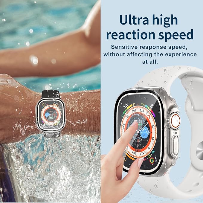 Waterproof Case for Apple Watch Ultra/Ultra 2 & 3 49mm,Built-in Tempered Glass Screen Protector,[Slim Guard PC Bumper] [Touch Sensitive] Full Protective Face Cover Compatible iWatch Accessories - Image 6