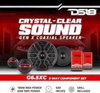 DS18 GEN-X6.5C Component Set - 6.5", 2-Way, 150W Max, 50W RMS, Black Paper Cone, Tetorn Dome Tweeters, 4 Ohms - Clarity Unparalled by Other Speakers in Their Class (2 Speakers) - Image 2