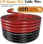 1/0 Battery Cable 0 Gauge Wire 40FT Copper Clad Aluminum Amp Wiring Kit- Automotive Power Ground Cable for Car Audio, Inverter, RV Truck with Pure Copper Lugs & Heat Shrink Tube - Black/Red - Image 5