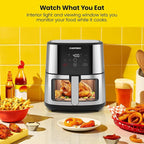 CHEFMAN Easy-View Air Fryer – 8 Qt Family Size with Viewing Window, One-Touch Digital Control with 4 Presets, Nonstick & Dishwasher Safe, Broil, Roast, Dehydrate, Bake, Auto-Shutoff, Stainless Steel - Image 5