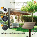 addlon 54(48+6) FT Solar String Lights Waterproof,Patio Lights Solar Powered with Remote & USB Port 15+1 LED Shatterproof Bulbs 3 Light Modes, Dimmable Solar Light for Camping Backyard Garden - Image 7