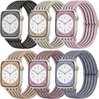 Braided Stretchy Band Compatible with Apple Watch Bands 38mm 40mm 41mm 42mm 44mm 45mm 46mm 49mm for Women Men, Adjustable Nylon Solo Loop Elastic Straps for iWatch Series 10 9 8 7 6 5 4 3 2 1 SE Ultra by Unknown