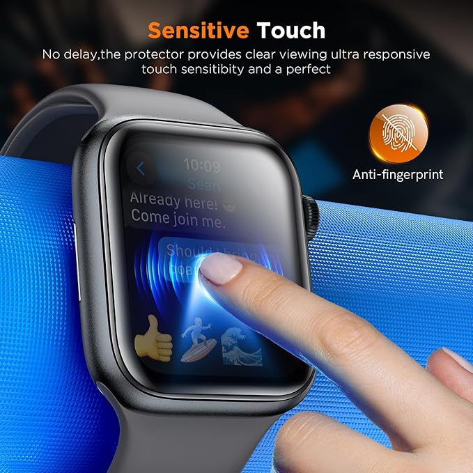 LK 4 Pack for Apple Watch Screen Protector 40mm Privacy, [Anti-Spy] Upgrade Soft TPU Film Apple Watch 40mm Screen Protector Series 6/5/4/SE, 3D Full Coverage, HD Ultra-thin Touch Sensitvie - Image 6