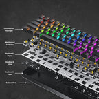 HK GAMING GK61 SE 60% | Mechanical Gaming Keyboard | 61 Keys Multi Color RGB LED Backlit for PC/Mac Gamer | US Layout (White, Mechanical Blue) - Image 4