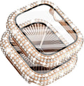 Surace Compatible with Apple Watch Series 11 Series 10 Case, 300 Crystal Diamonds with Screen Protector Overall Protective Case Face Cover Bling Bumper Case for Apple Watch 10 11 42mm, Rose Gold by Surace