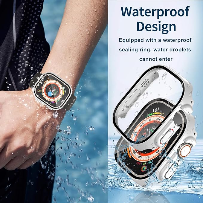 Waterproof Case for Apple Watch Ultra/Ultra 2 & 3 49mm,Built-in Tempered Glass Screen Protector,[Slim Guard PC Bumper] [Touch Sensitive] Full Protective Face Cover Compatible iWatch Accessories - Image 4