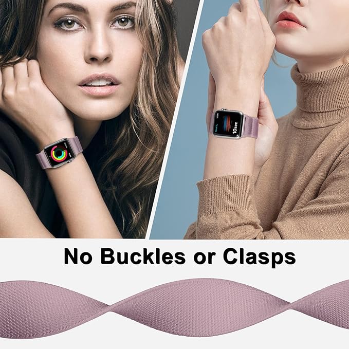 Stretchy Nylon Solo Loop Bands Compatible with Apple Watch 38mm 40mm 41mm 42mm 44mm 45mm 46mm 49mm Ultra 2 iWatch Series 11 10 9 8 7 SE 6 5 4 3 2 1 Strap,Sport Elastic Braided Women Men - Image 4