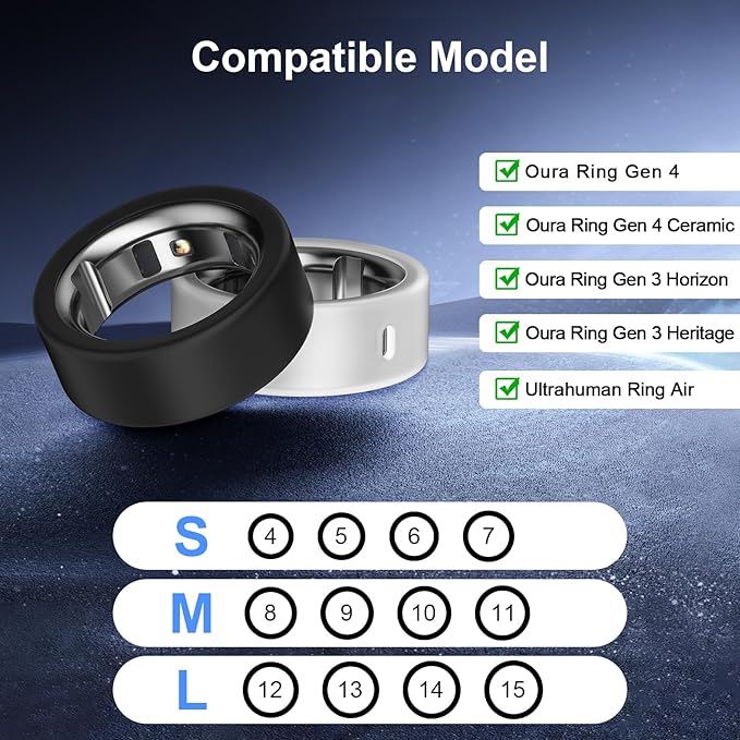 8 Pack Ultra-Thin Cover Compatible with Oura Ring Gen 4/4 Ceramic/Gen 3 Horizon/Heritage/Ultrahuman, Support Charging with Cover on, Anti-Scratch Elastic Silicone Rings Protector Accessories Men Women - Image 2