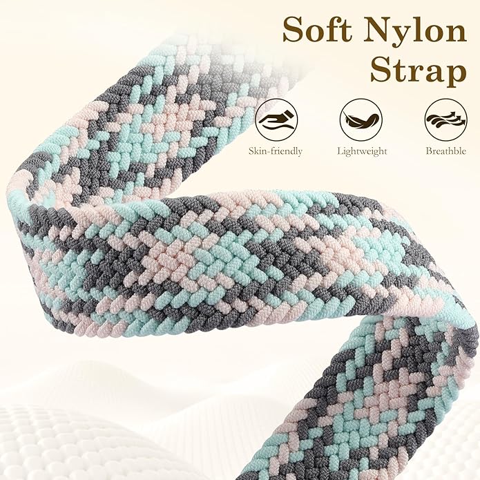 Dirrelo Braided Magnetic Stretchy Nylon Band Compatible for Apple Watch Bands Women 40/41/38/42/44/45/46/49mm, Designer Dressy Infinity Elastic Strap for iWatch Series 11 10 9 8 7 6 5 4 SE/Ultra 3 2 1 - Image 3