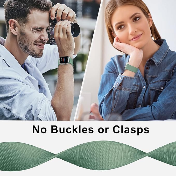 Stretchy Nylon Solo Loop Bands Compatible with Apple Watch 38mm 40mm 41mm 42mm 44mm 45mm 46mm 49mm Ultra 2 iWatch Series 11 10 9 8 7 SE 6 5 4 3 2 1 Strap,Sport Elastic Braided Women Men - Image 4