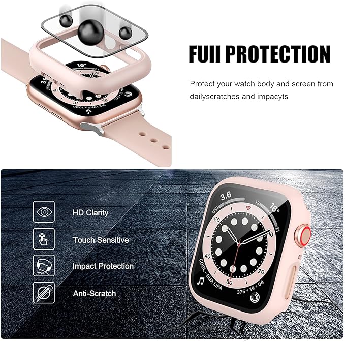 14 Pack Case with Tempered Glass Screen Protector for Apple Watch 38mm Series 3/2/1,anotch Slim Guard Bumper Full Coverage Hard PC Protective Cover HD Ultra-Thin Cover for iWatch 38mm Accessories - Image 4