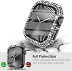 KADES Compatible with Apple Watch Series 11 10 42mm, Bling Full Diamond Rhinestone Protective Case with Built-in Screen Protector, Sparkling iWatch Protective Bumper Cover, Black - Image 5