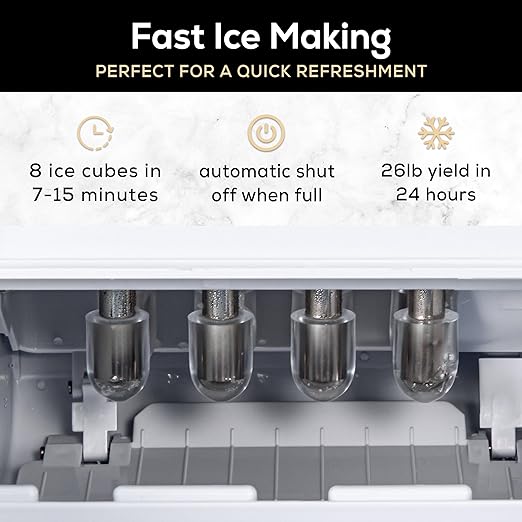 Igloo Automatic Self-Cleaning Portable Electric Countertop Ice Maker Machine with Handle, 26 Pounds in 24 Hours, 9 Ice Cubes Ready in 7 Minutes, with Ice Scoop and Basket - Image 3