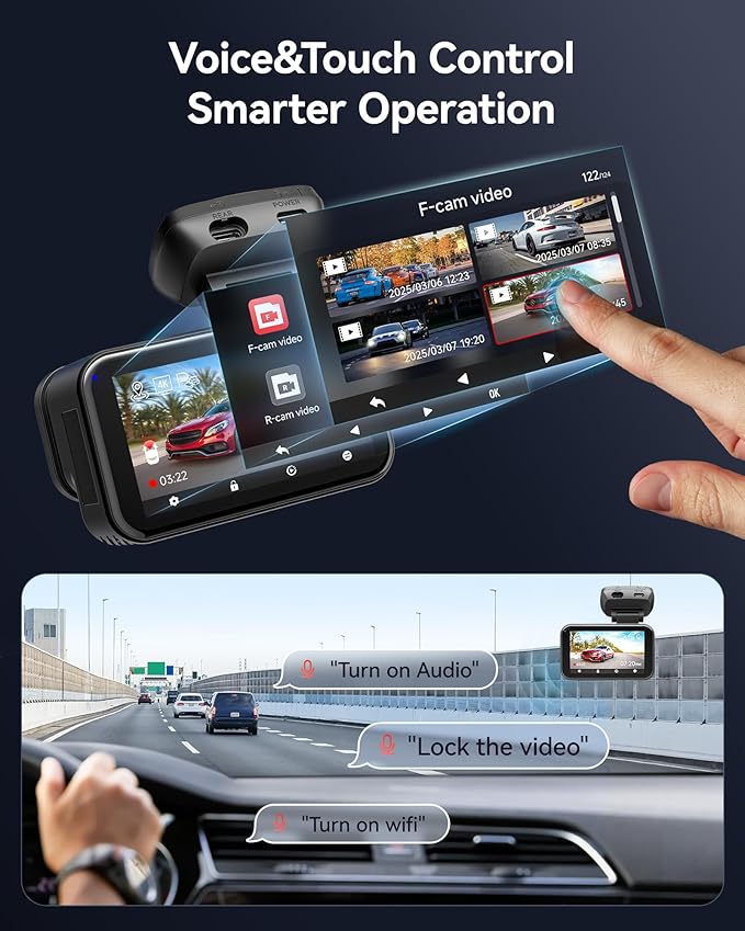 REDTIGER VC70 & 33FT WDR, 4K+2.5K Dash Cam Front and Rear, STARVIS 2 IMX678 x Noctura™ Sensor, Dual HDR Hyper Night Clarity, 5.8GHz WiFi 6, 30MB/S Fast Download - Image 6