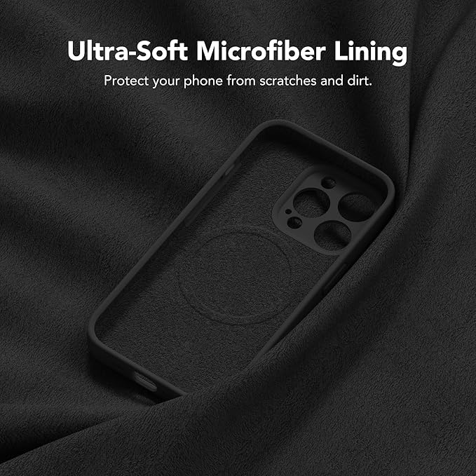 Magnetic for iPhone 12 Pro Max Case, Compatible with MagSafe, [Full Camera Protection][Screen Protector] Silicone Shockproof Protective Phone Case for iPhone 12 Pro Max 6.7", Black - Image 7