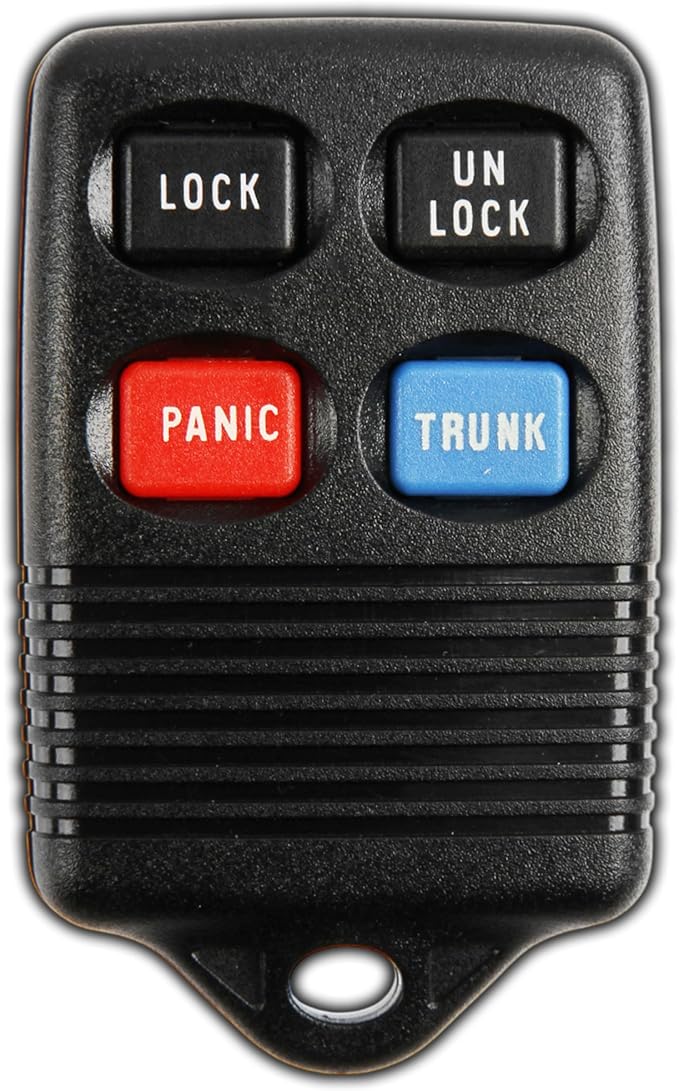 KeylessOption Key Fob Replacement for 1992 1993 1994 1995 1996 1997 1998 Ford Bronco Explorer F-150 Mazda B2300 Mercury Sable Lincoln Town Car Remote, 4-Button GQ43VT4T, Programming Guide Included by KeylessOption