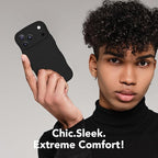 Magnetic for iPhone 17 Pro Max Case, [Full Camera Protection][Compatible with MagSafe] Cute Wave Frame Silicone Shockproof Protective Phone Case for iPhone 17 Pro Max 6.9", Black - Image 6