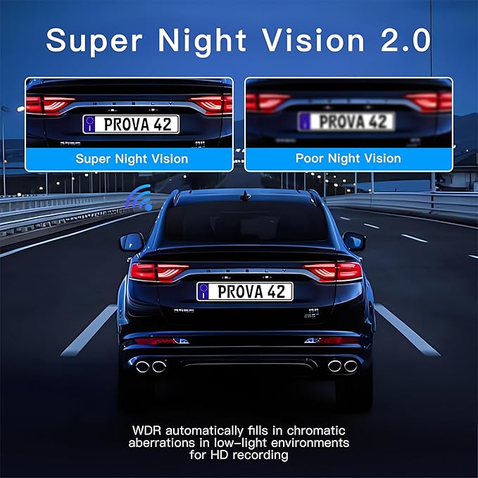 360° Dash Cam 4 Channel 5G WiFi & APP Control, Free 64GB Card, TOPGOOSE 2K FHD Front and Rear Inside, Left Right Dash Camera for Cars, G-Sensor, Loop Recording, 24H Parking Mode - Image 9